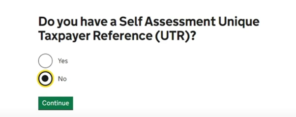Self Assessment Unique Taxpayer Reference (UTR).