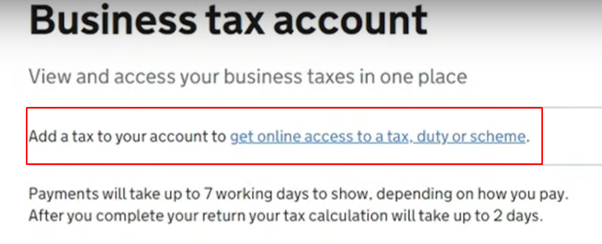 business tax account
